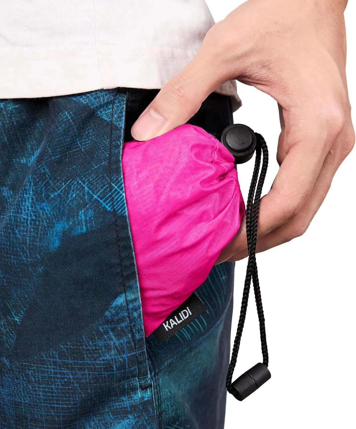 KALIDI Compact Tote Shopping bag Lightweight Foldable Tiny Reusable Grocery Shoulder Bag Crossbody