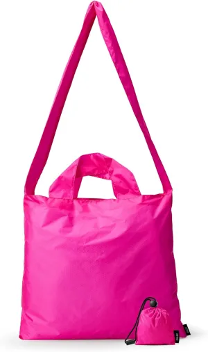 KALIDI Compact Tote Shopping bag Lightweight Foldable Tiny Reusable Grocery Shoulder Bag Crossbody