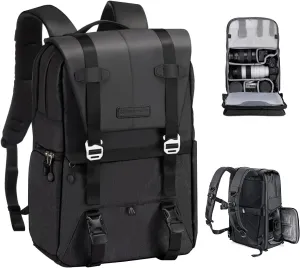 K&F Concept Camera Backpack, Camera Bags for Photographers Dslr Cameras Compatible for Canon Nikon Sony DJI Mavic Drone, 20L Large Capacity Bag Cover 15.6 Inch Laptop Camera Cases with Raincover