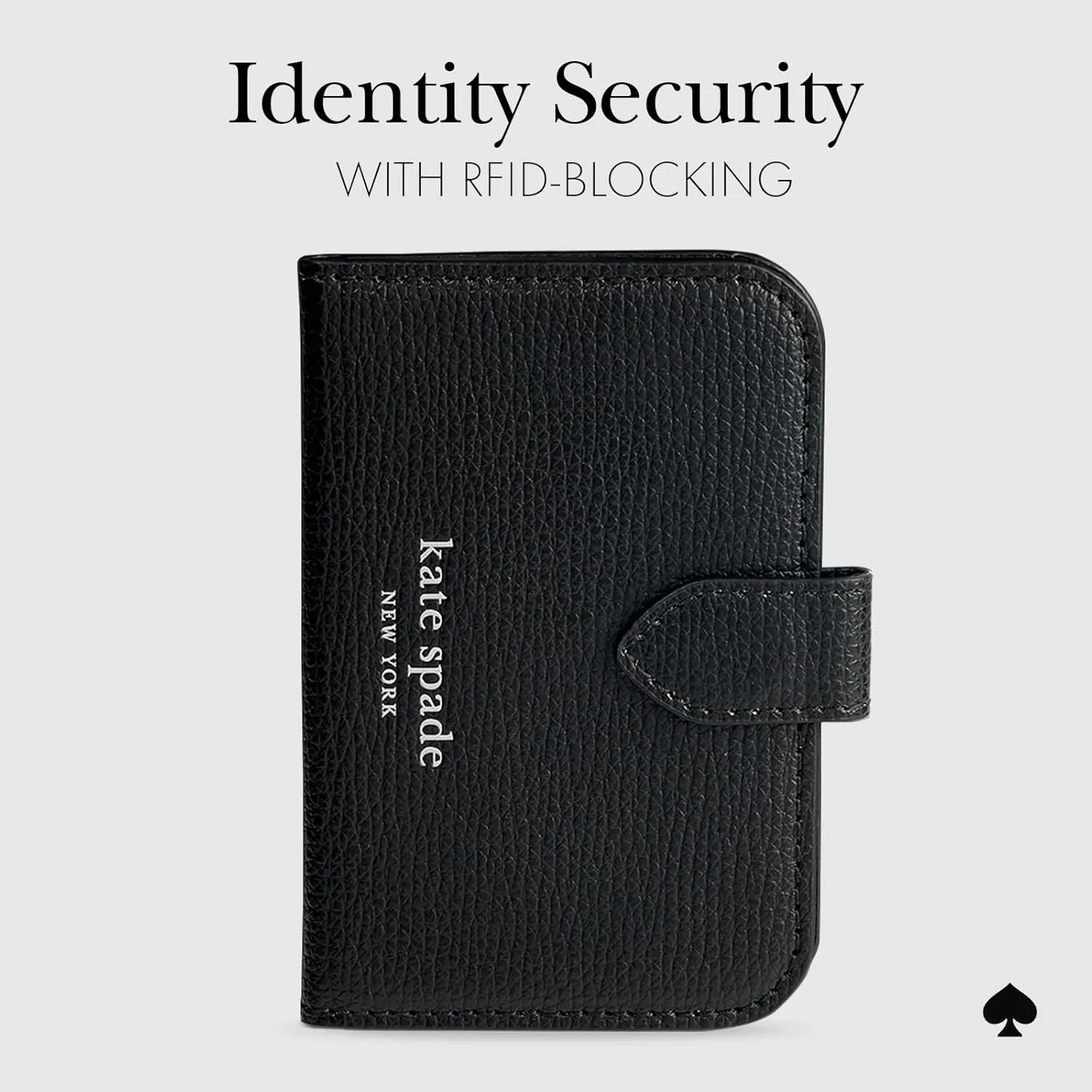 kate spade new york Morgan Magnetic Phone Wallet/Card Holder - Compatible with MagSafe Phones and Cases - Midnight Black