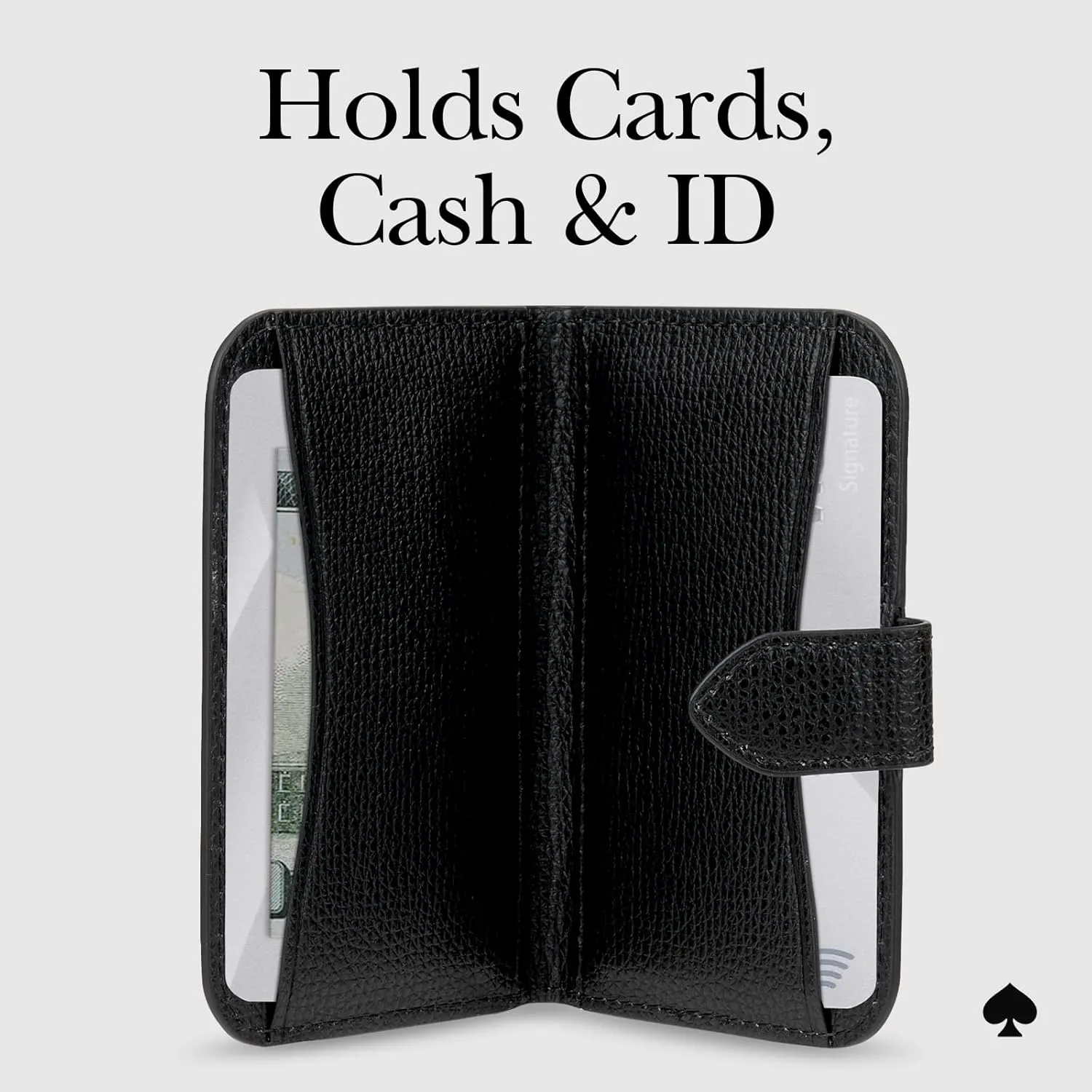 kate spade new york Morgan Magnetic Phone Wallet/Card Holder - Compatible with MagSafe Phones and Cases - Midnight Black