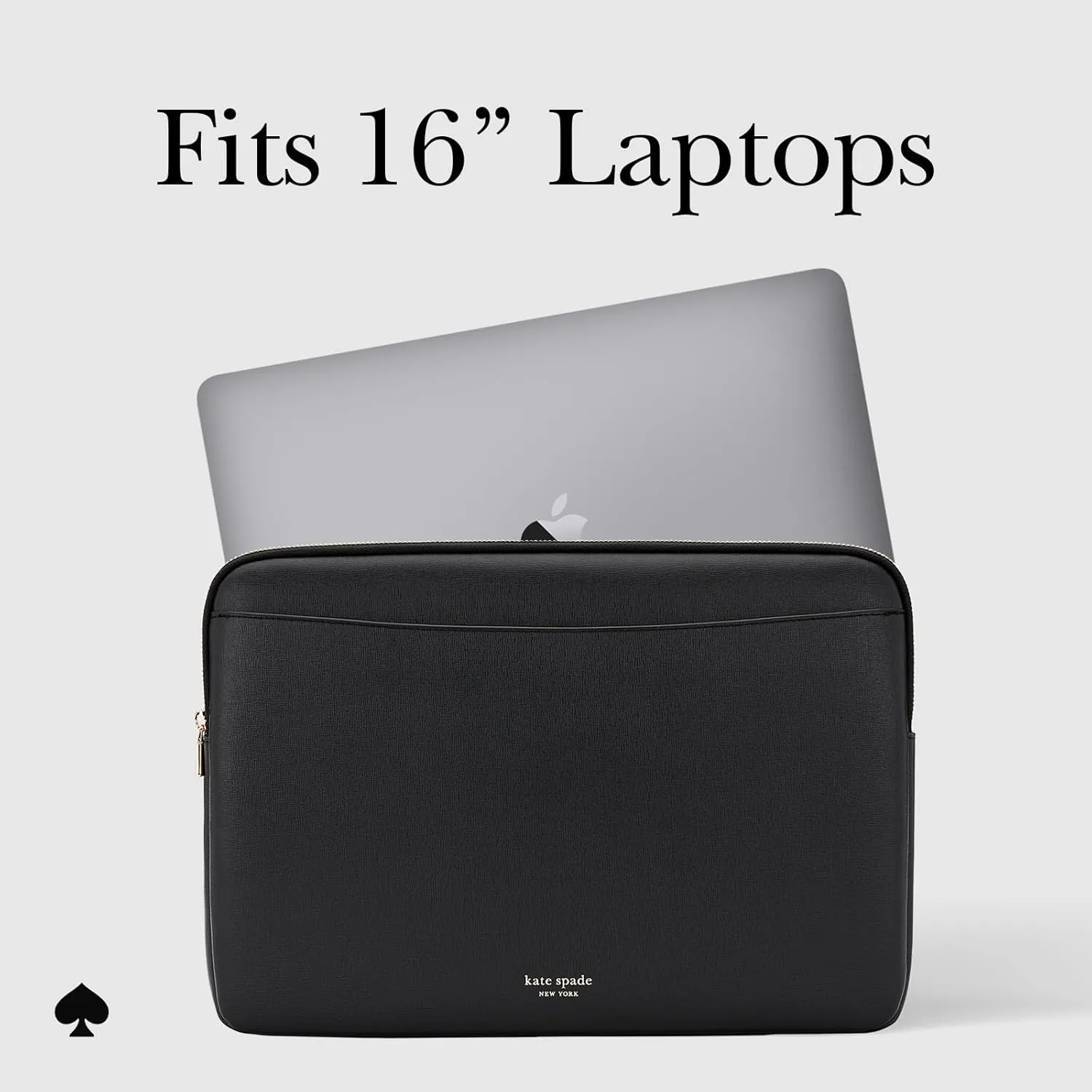 kate spade new york Saffiano Laptop Sleeve 16 Inch - Black - Compatible with All MacBook M Series Devices