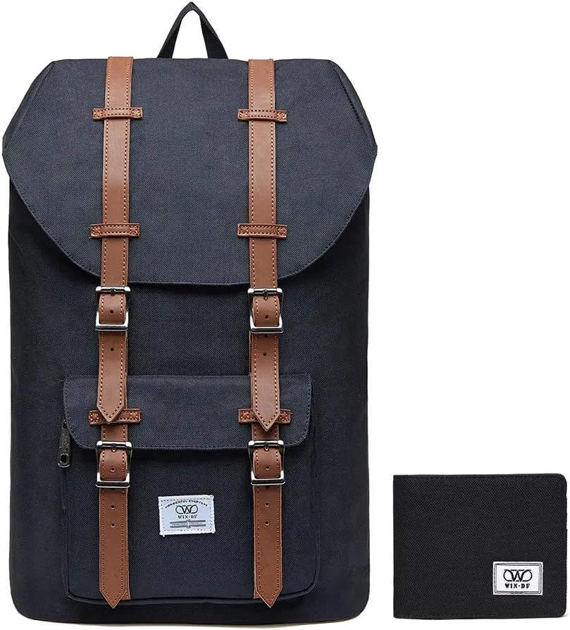 KAUKKO Laptop Outdoor Backpack College Schoolbag Bookbag Travel Hiking Rucksack fits 15-Inch Laptop