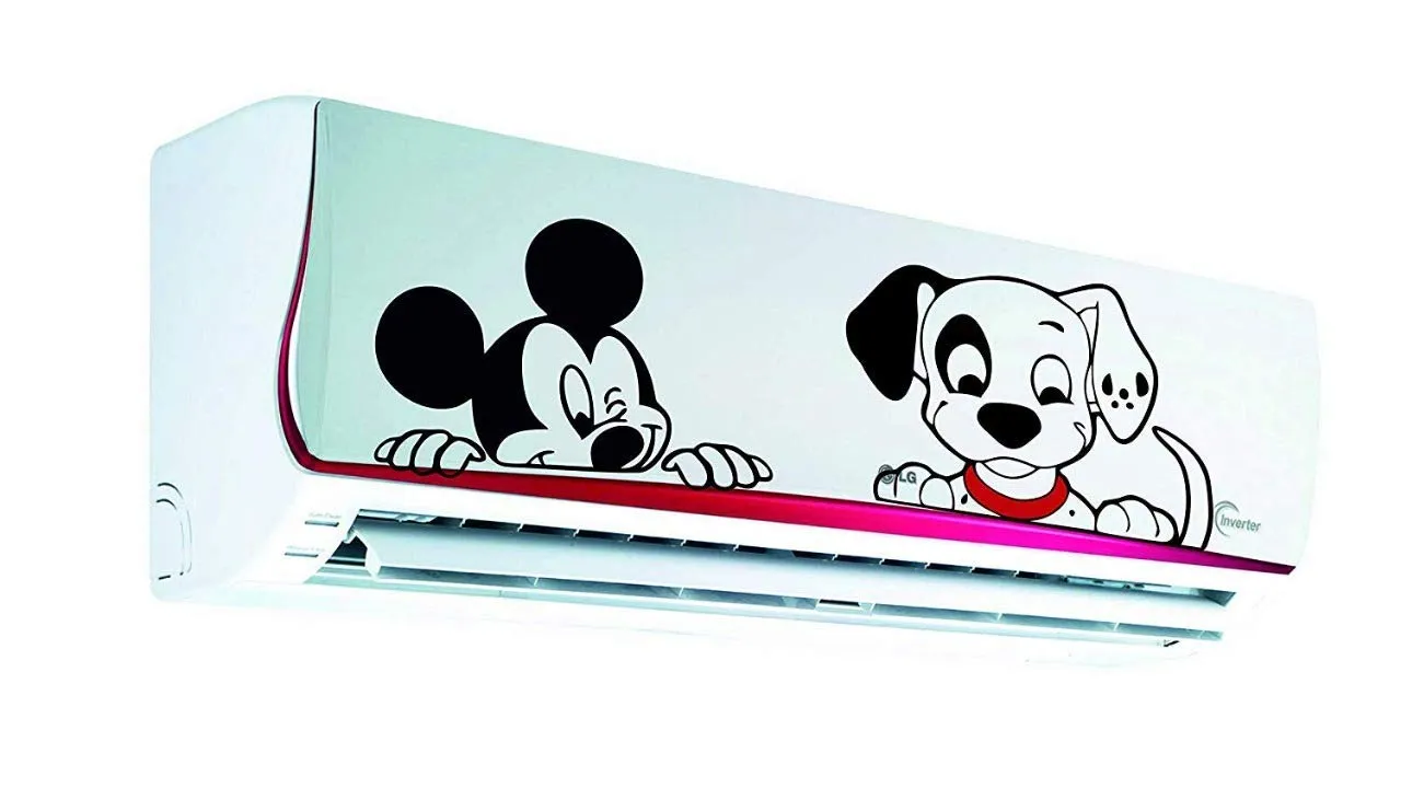 Kaushiki Collection Cartoon Air Conditioner Wall Sticker (Medium Size 12x8x8 inches, Multicolour)