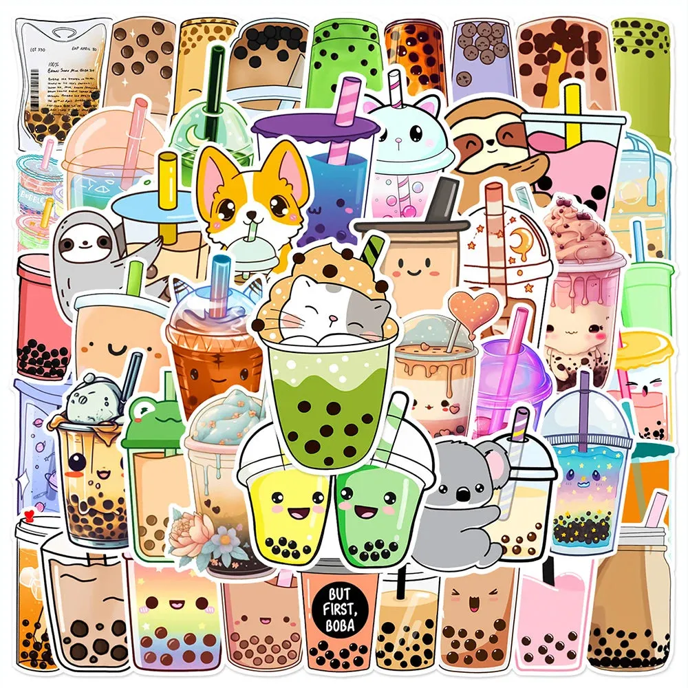 Kawaii Bubble Tea Animal Stickers ☕🐾 | Cute Decals for DIY & Decor ✨🎨