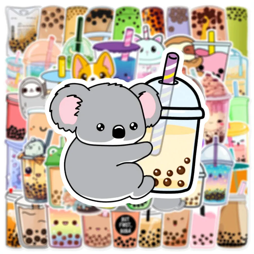Kawaii Bubble Tea Animal Stickers ☕🐾 | Cute Decals for DIY & Decor ✨🎨