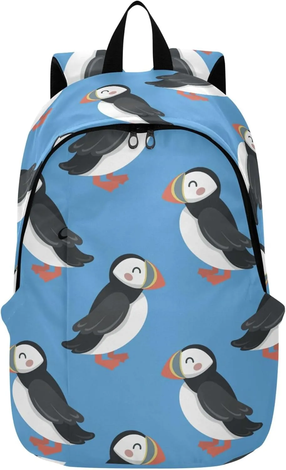 Kawaii Cartoon Puffin Blue Laptop Backpack Travel Hiking Camping Work Computer Back Packs Book Bags for Men Women