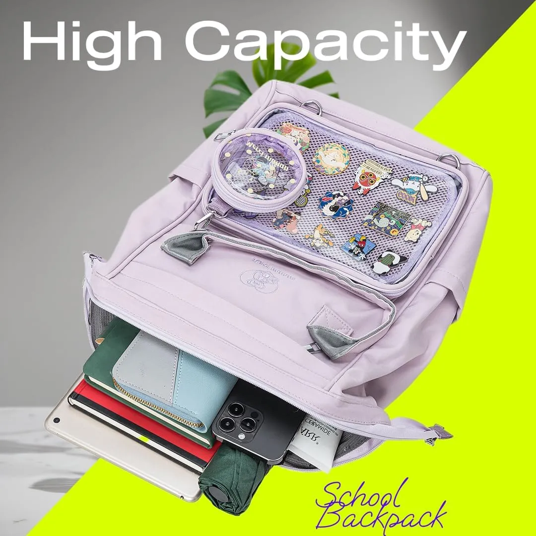 Kawaii Pin Collector Bag Ita Bag Pins Display Backpack JK with Inserts for Anime Cosplay Casual Daypacks