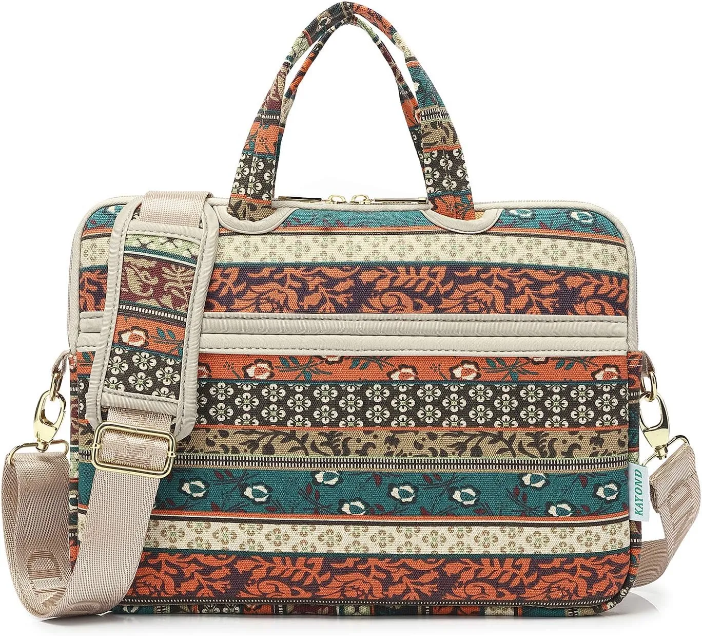 kayond Red Bohemia Patten Waterproof Laptop Shoulder Messenger Bag Case Sleeve for 14 Inch 14.1 Inch Laptop
