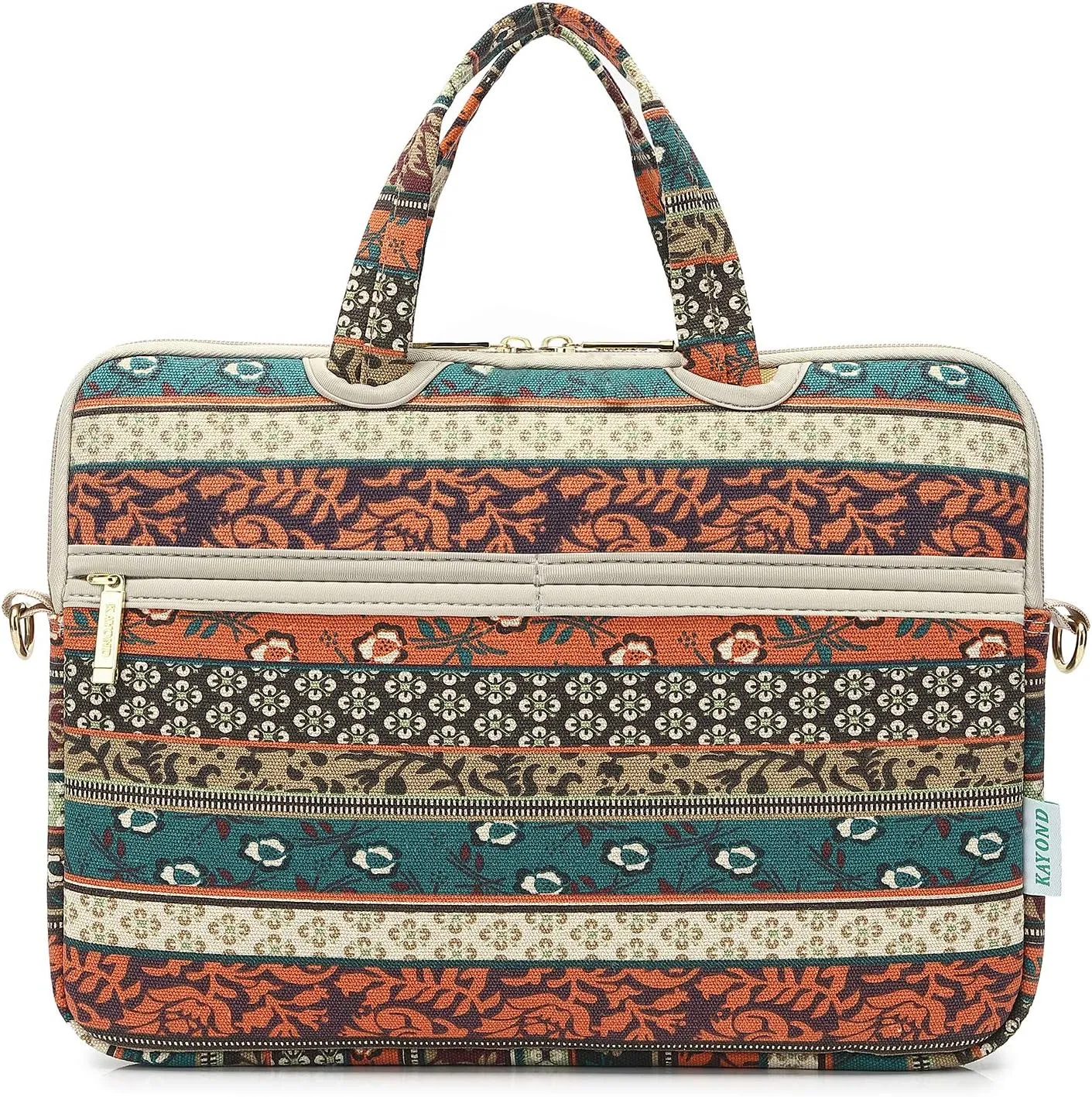 kayond Red Bohemia Patten Waterproof Laptop Shoulder Messenger Bag Case Sleeve for 14 Inch 14.1 Inch Laptop