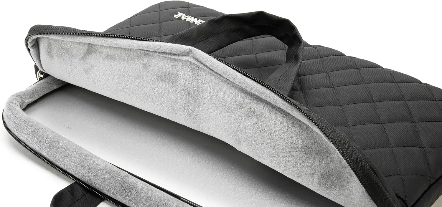 Kinmac Black Embroider 360° Protective Laptop Shoulder Messenger Sleeve Briefcase case Bag For MacBook Air 13 inch,iPad Pro 13,MacBook Pro 14 inch and 13 inch-14 inch Laptop