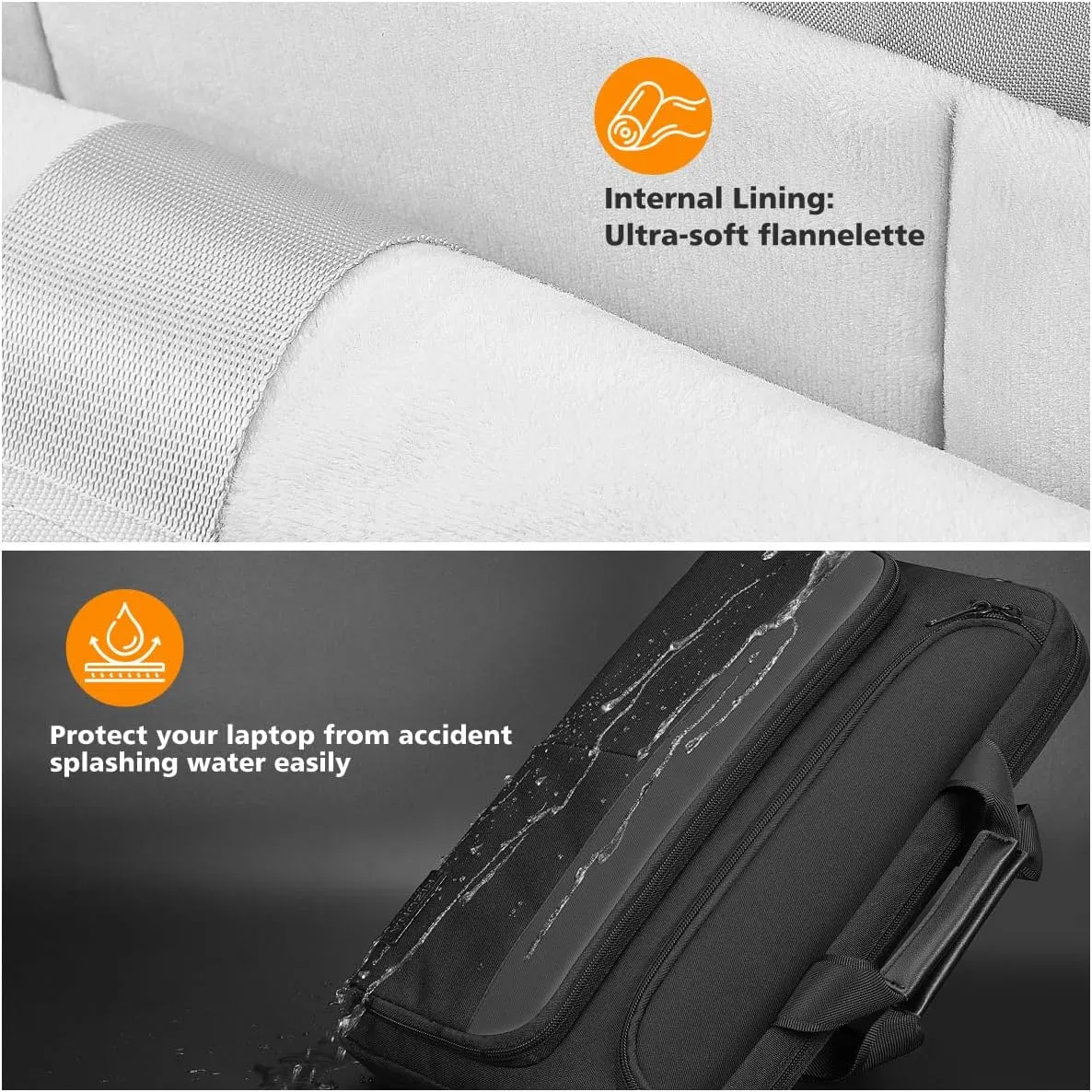 KIZUNA Laptop Bag Case 14 Inch Computer Shoulder Sleeve for 15" MacBook air M3 M2/Lenovo IdeaPad Slim 3i/IdeaPad Flex 5/15.4 MacBook Pro/14 Yoga Slim Pro X/Surface Studio 2/HP/Dell, Black