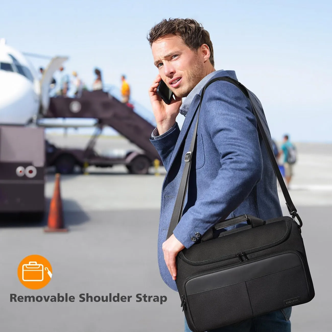 KIZUNA Laptop Bag Case 14 Inch Computer Shoulder Sleeve for 15" MacBook air M3 M2/Lenovo IdeaPad Slim 3i/IdeaPad Flex 5/15.4 MacBook Pro/14 Yoga Slim Pro X/Surface Studio 2/HP/Dell, Black