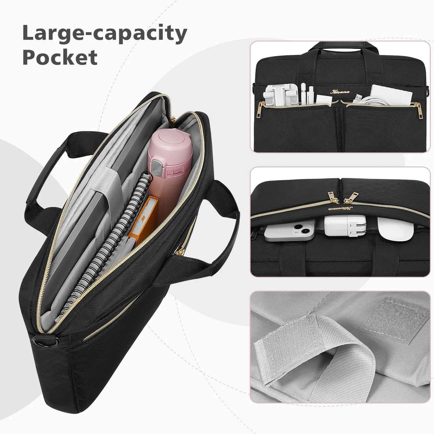 KIZUNA Laptop Case Bag 14 Inch Computer Sleeve for MacBook Air 15 M3 2024/IdeaPad Flex 5/IdeaPad Slim 3i 14"/Gen 6/Yoga Slim 7 Pro X/7i Pro X/14.4" Surface Laptop Studio 2,Black