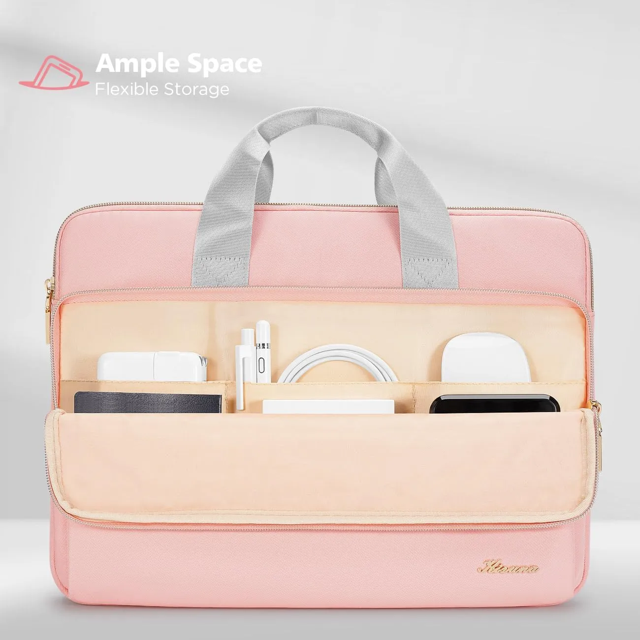 KIZUNA Laptop Sleeve Case 14 Inch Computer Carrying Handbag for 15" MacBook air M2 2023/Lenovo Flex 14/IdeaPad Flex 5/15.4 MacBook Pro/HP EliteBook 840 G5/HP Pro 14 G3/Dell Latitude/Surface，Pink