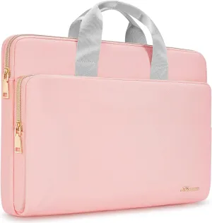 KIZUNA Laptop Sleeve Case 15.6 Inch Computer Carrying Handbag for 16" MacBook Pro M1 M2 M3 Max/16 Lenovo IdeaPad Flex 5i/Thinkbook 16  /15.6" HP Envy x360 15/Dell XPS 15/LG Gram 15, Pink