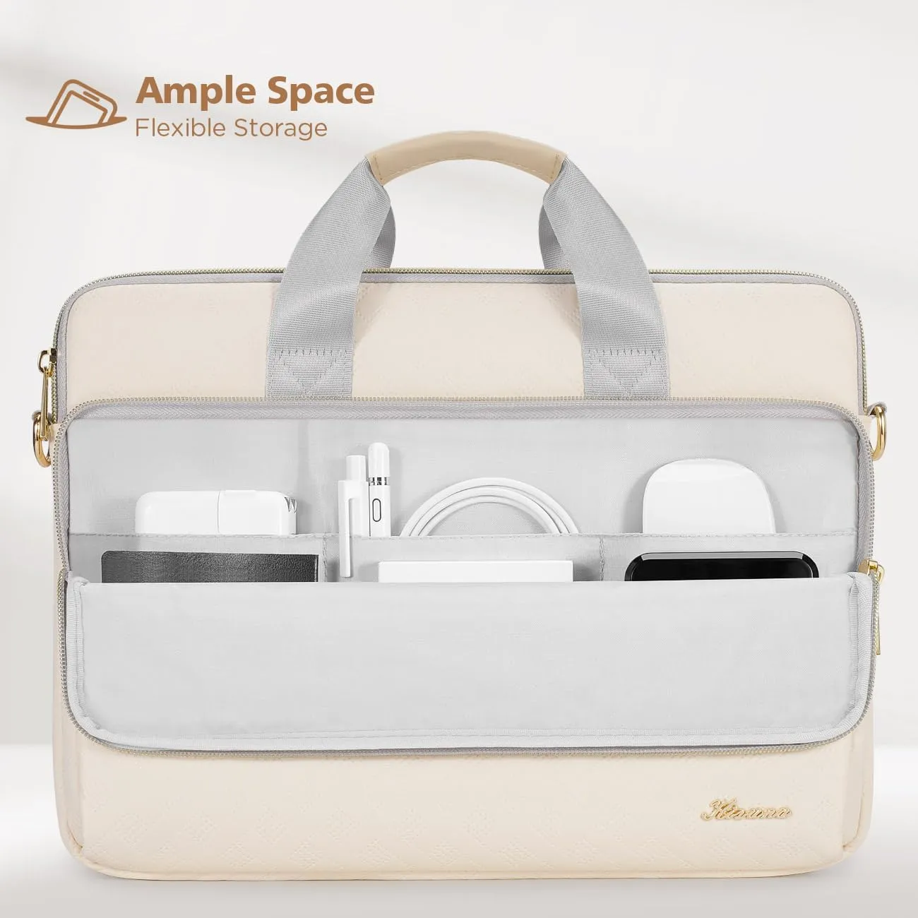 KIZUNA Laptop Sleeve Case 15.6 Inch Computer Shoulder Bag for for MacBook Air 15 M2/MacBook Pro M1 M2 Max/16 Lenovo Legion Slim 5i Gen 8/16" IdeaPad Slim 5/Gaming 3i/HP Envy x360 15/Dell XPS 15,Beige