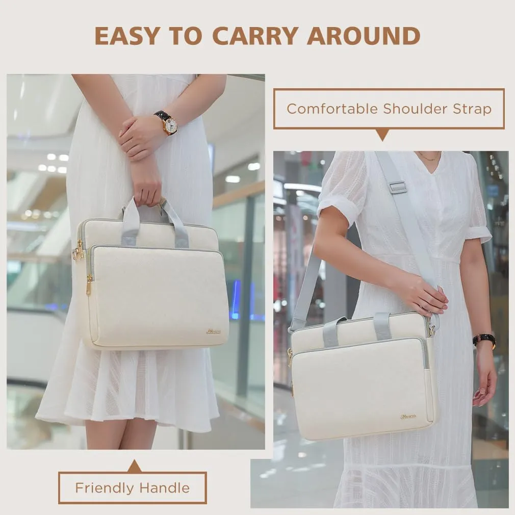 KIZUNA Laptop Sleeve Case 15.6 Inch Computer Shoulder Bag for for MacBook Air 15 M2/MacBook Pro M1 M2 Max/16 Lenovo Legion Slim 5i Gen 8/16" IdeaPad Slim 5/Gaming 3i/HP Envy x360 15/Dell XPS 15,Beige