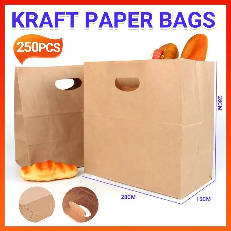 Kraft Paper Bags 250PCS Kraft Paper Brown