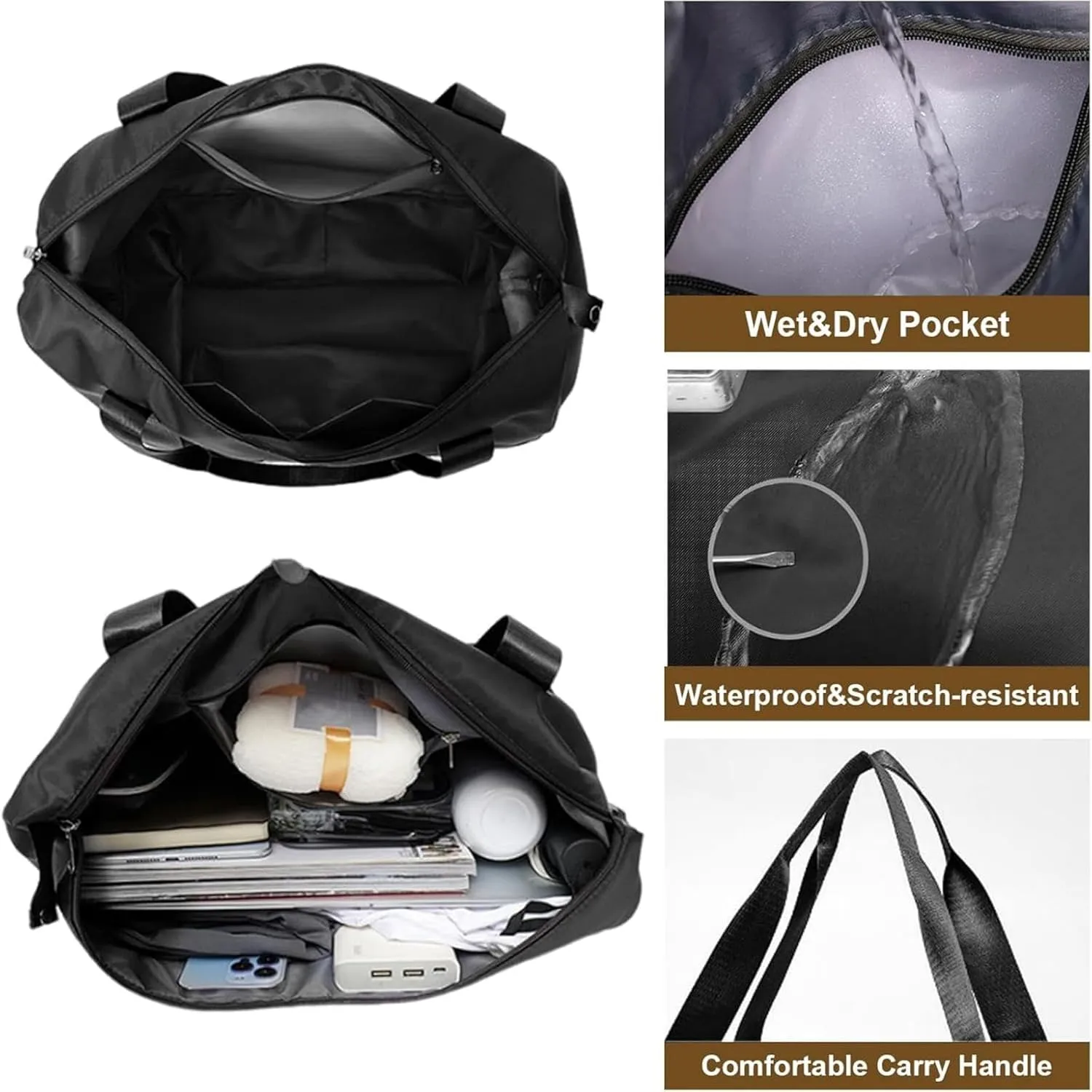 Kulken Travel Bag with Wheels, Large Capacity Three-Layer Expandable Foldable Travel Package - Universal Wheel Removable, Kulken Luggage with Dry and Wet Separation Layer (Grey)