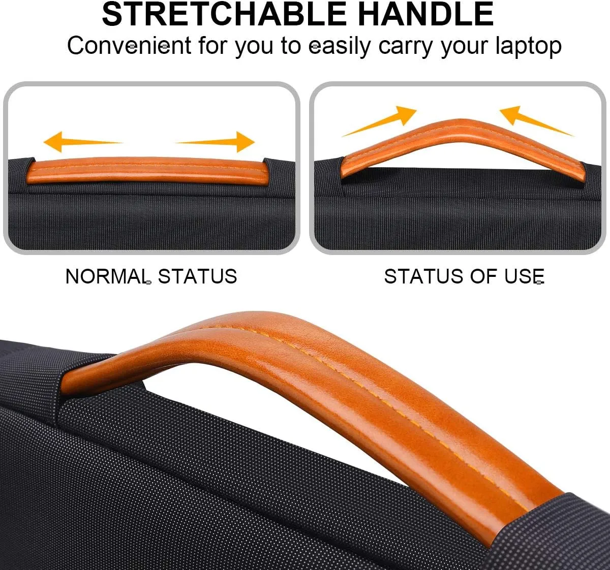 Lacdo 360° Protective 14 Inch Laptop Sleeve Case for HP Lenovo Dell ASUS Acer Chromebook 14 / HP Stream 14 / Dell Inspiron 14 / Lenovo IdeaPad 14 / Acer Spin 3 / ASUS ZenBook 14 Computer Bag, Black