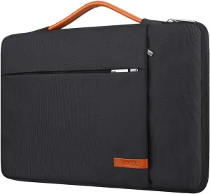 Lacdo 360° Protective 14 Inch Laptop Sleeve Case for HP Lenovo Dell ASUS Acer Chromebook 14 / HP Stream 14 / Dell Inspiron 14 / Lenovo IdeaPad 14 / Acer Spin 3 / ASUS ZenBook 14 Computer Bag, Black