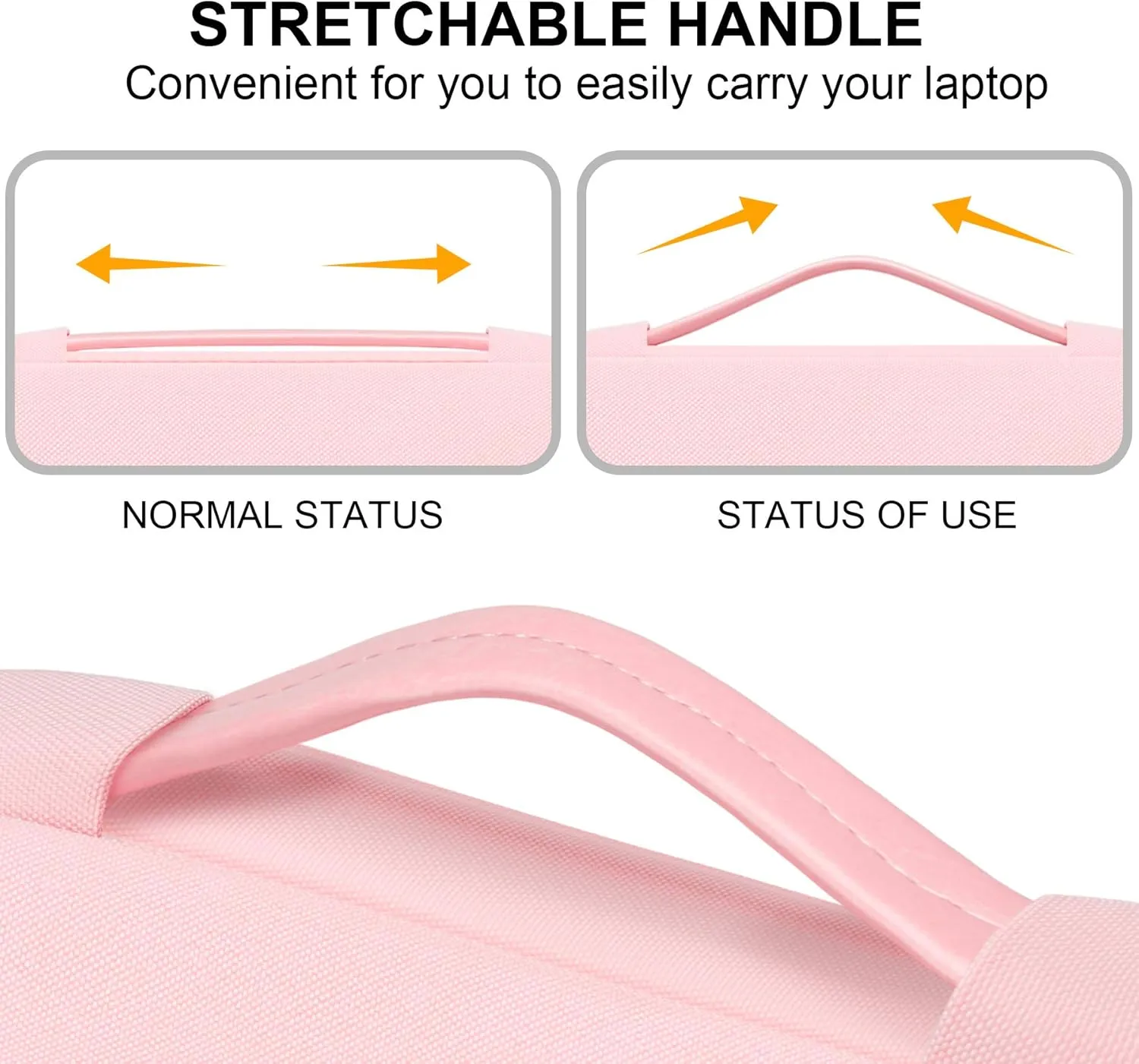 Lacdo Laptop Sleeve for Women, 14 Inch Laptop Sleeve Case for HP Lenovo Dell ASUS Acer Chromebook 14 / HP Stream 14 / Dell Inspiron 14 / Lenovo IdeaPad 14 / Spin 3 / ASUS ZenBook 14 Computer Bag, Pink