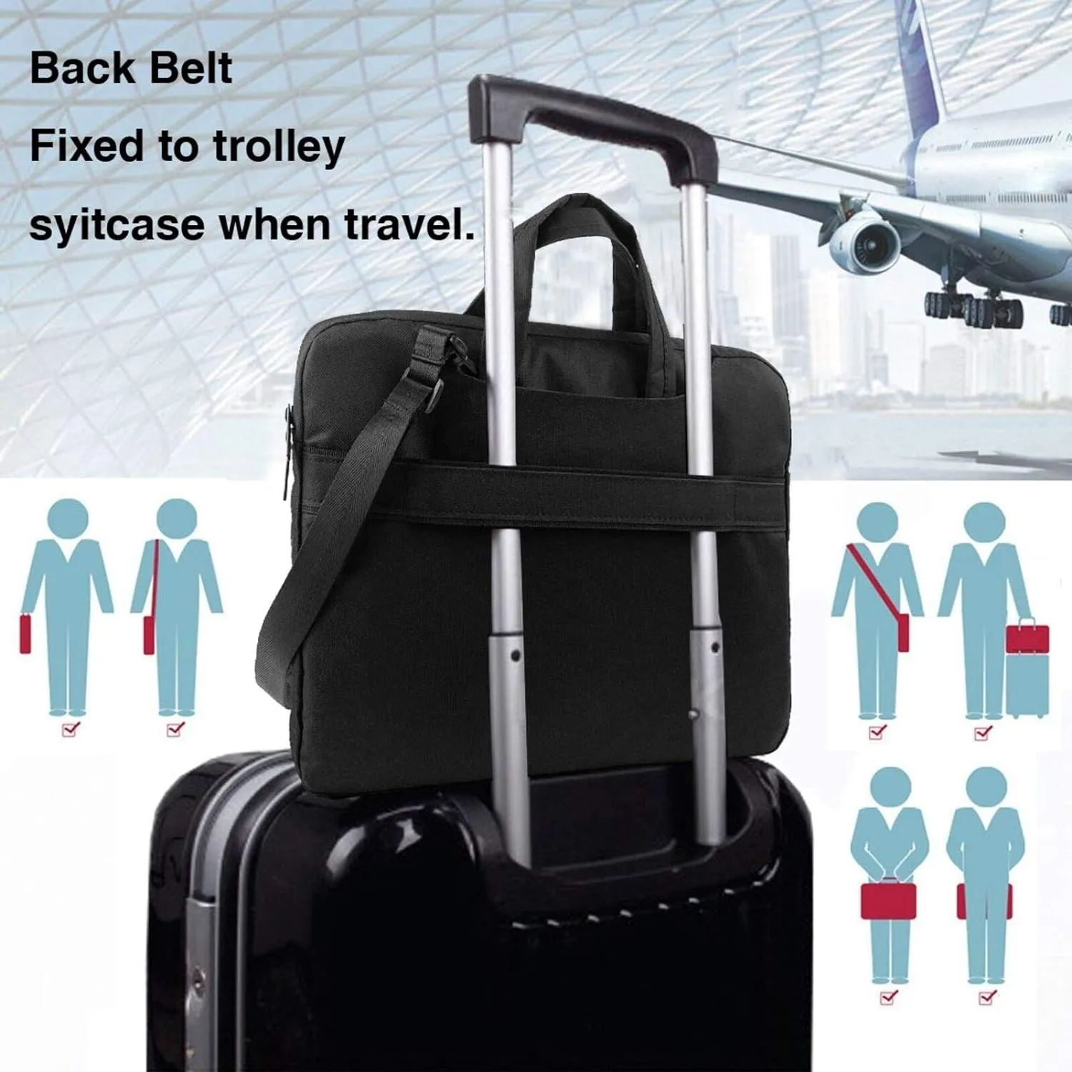 Landscape with a Traditional Windmill Laptop Shoulder Bag Portable Laptop Bag Laptop Case Crossbody Briefcase w/Strap Handle
