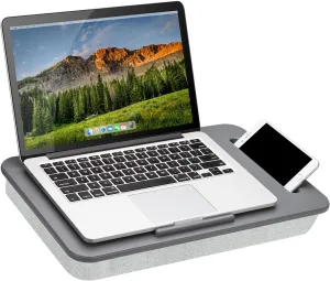 LAPGEAR Sidekick Lap Desk with Device Ledge and Phone Holder - Gray - Fits up to 15.6 Inch Laptops - Style No. 44215