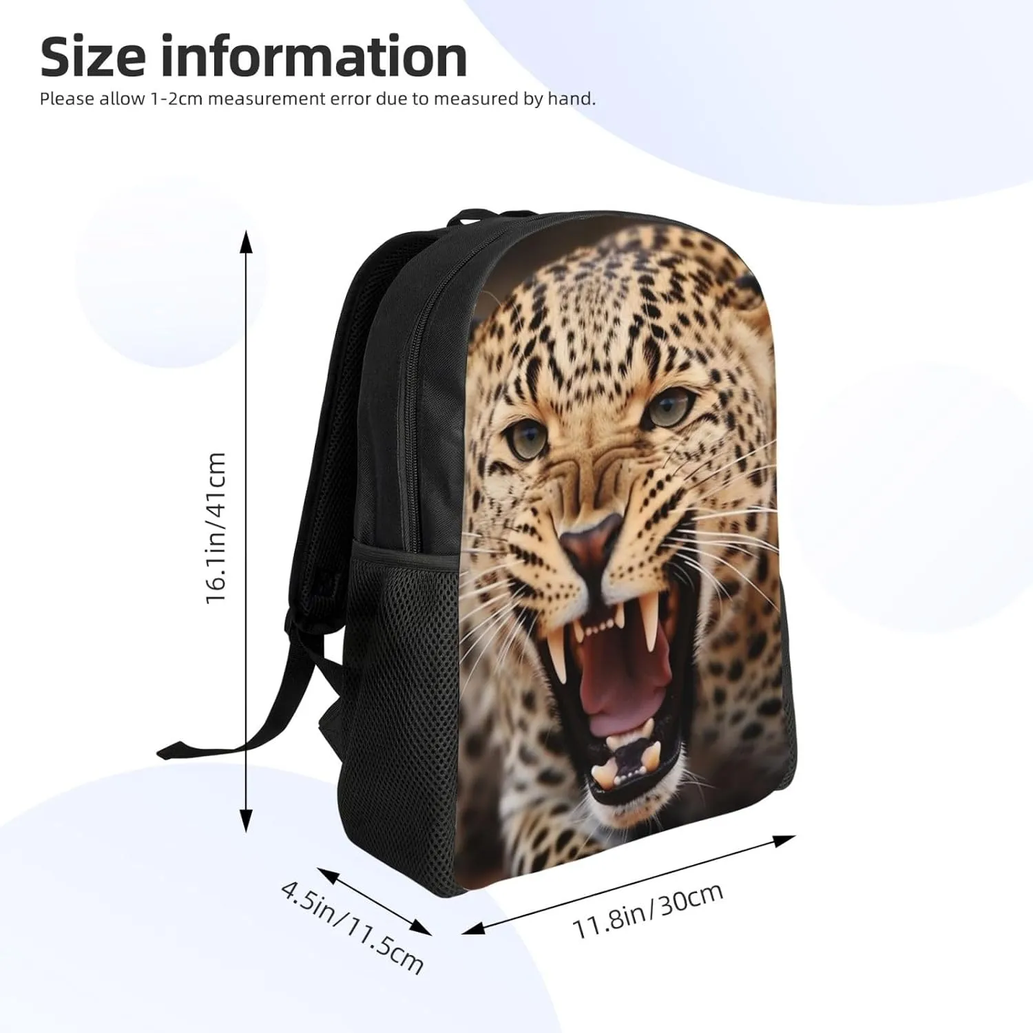 Laptop Backpack for Men Women Carry On Backpack Leopard Roars Cool Animal Backpack Lightweight Travel Bag Casual Daypack