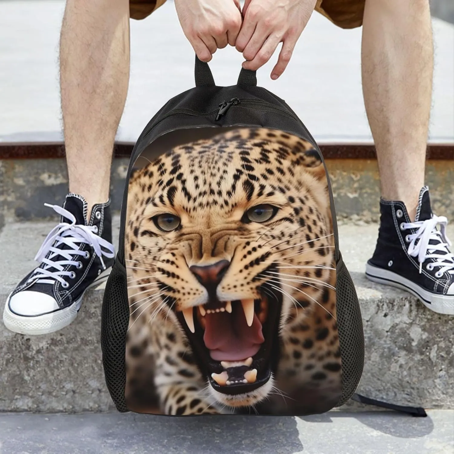Laptop Backpack for Men Women Carry On Backpack Leopard Roars Cool Animal Backpack Lightweight Travel Bag Casual Daypack