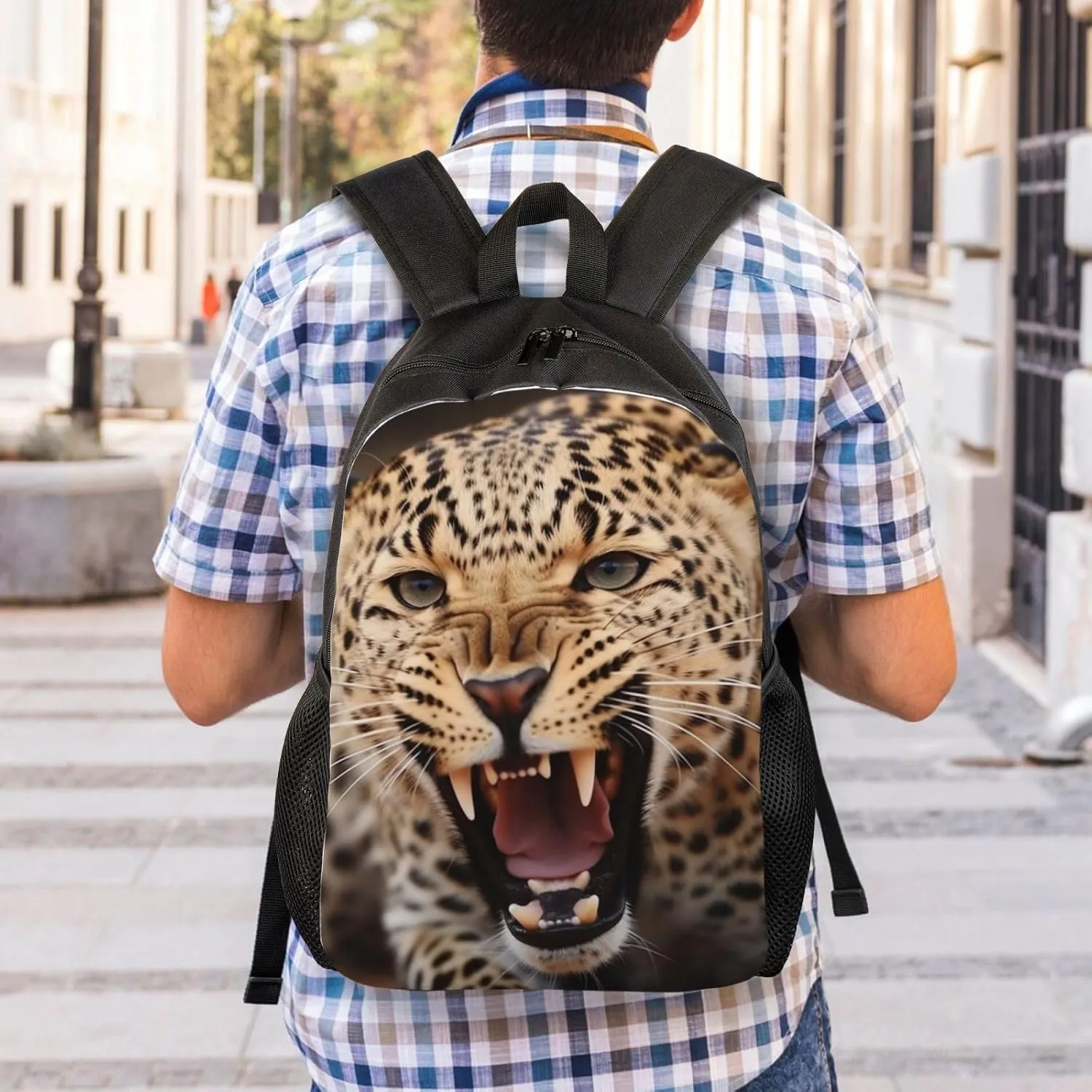 Laptop Backpack for Men Women Carry On Backpack Leopard Roars Cool Animal Backpack Lightweight Travel Bag Casual Daypack