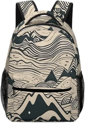 Laptop Backpack for Men Women Lightweight Daypack with Compartment Rucksack Iceberg Style Pattern Laptop Bag