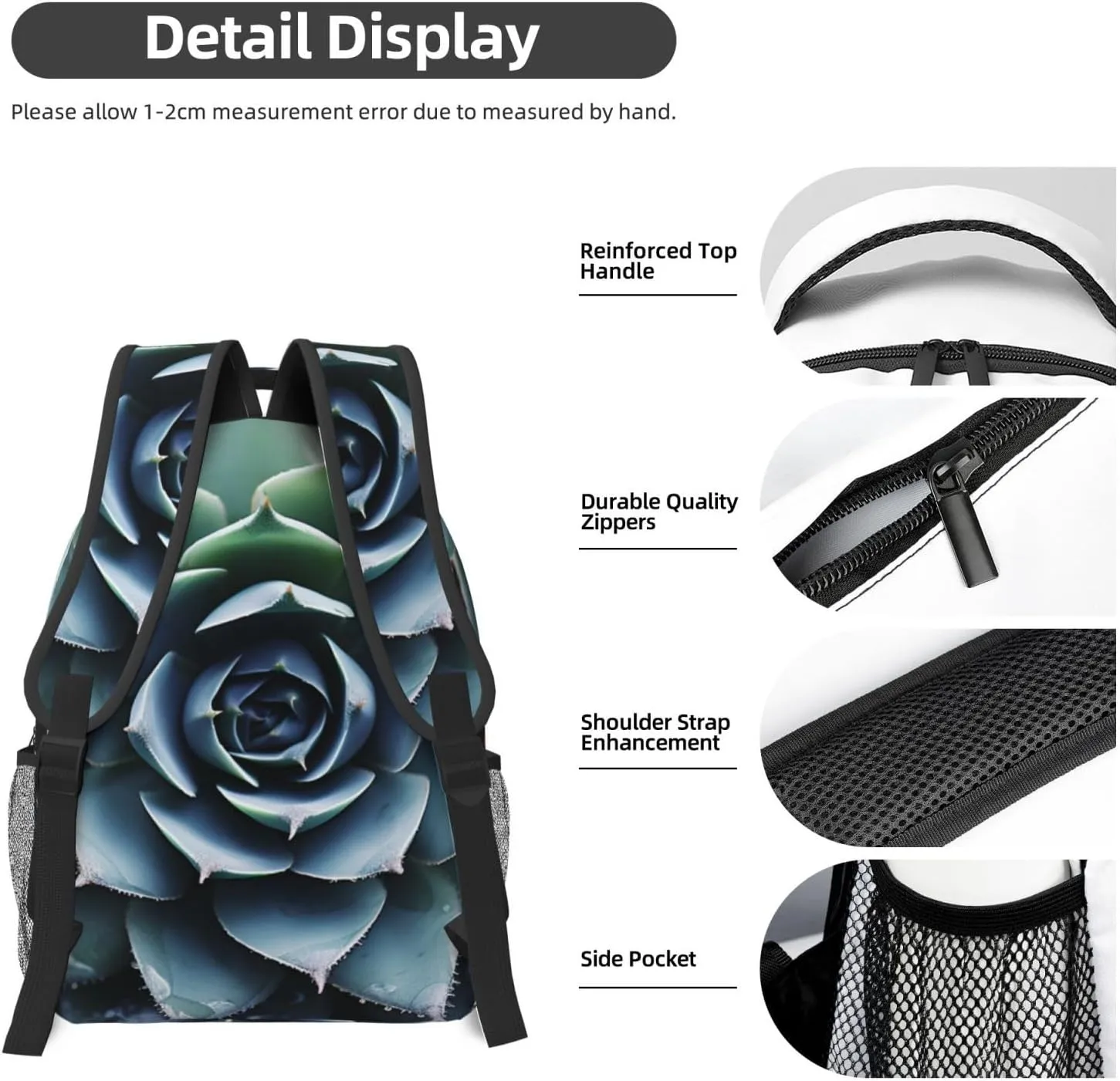 Laptop Backpack for Men Women Lightweight Travel Backpack Succulent Plant Daypack Laptop Bag for Travel