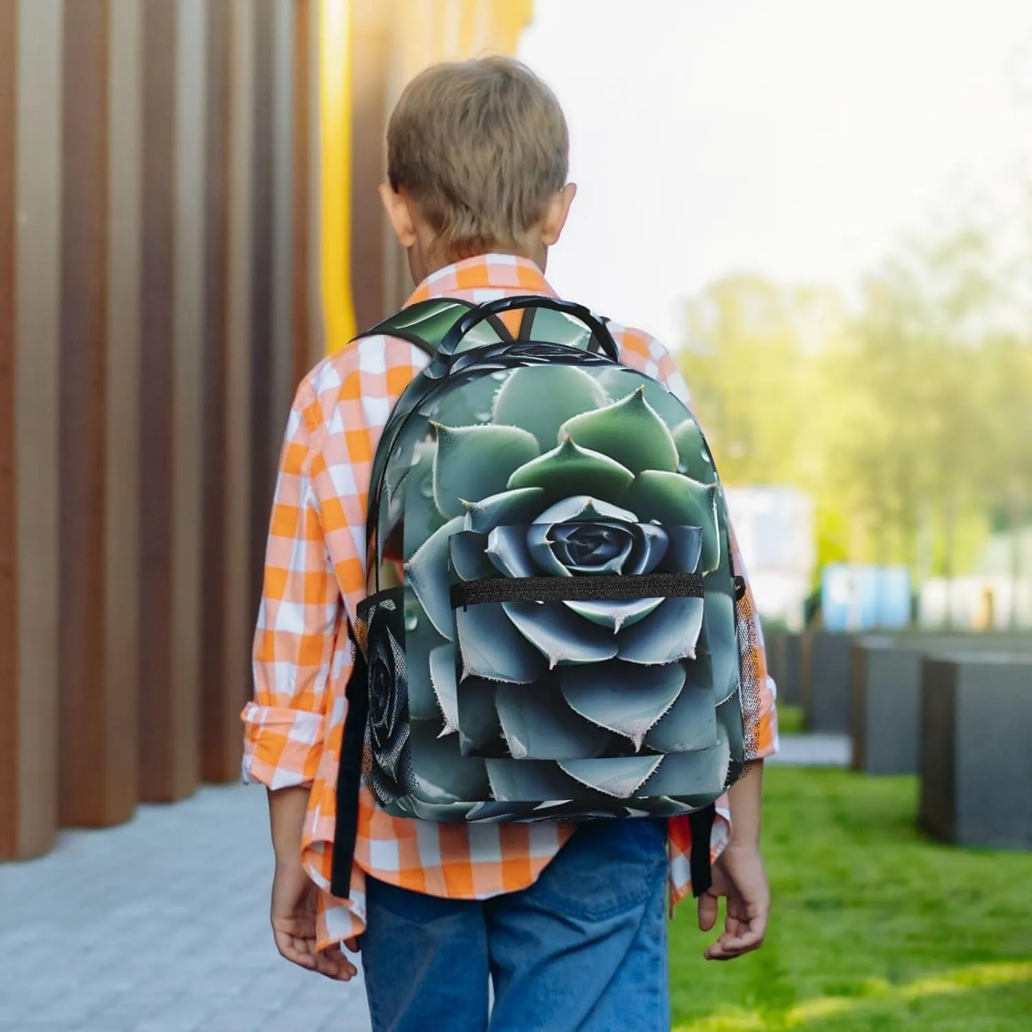 Laptop Backpack for Men Women Lightweight Travel Backpack Succulent Plant Daypack Laptop Bag for Travel