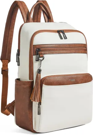 Laptop Backpack for Women 15.6 inch Laptop Leather Backpack Fashion Computer Backpacks for Work Travel College