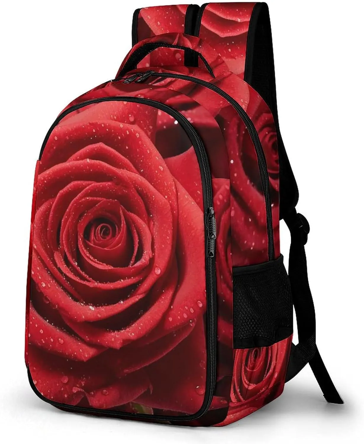 Laptop Backpack for Women Men Daypack Waterproof Red Rose Computer Bag Business Work Bag for Travel