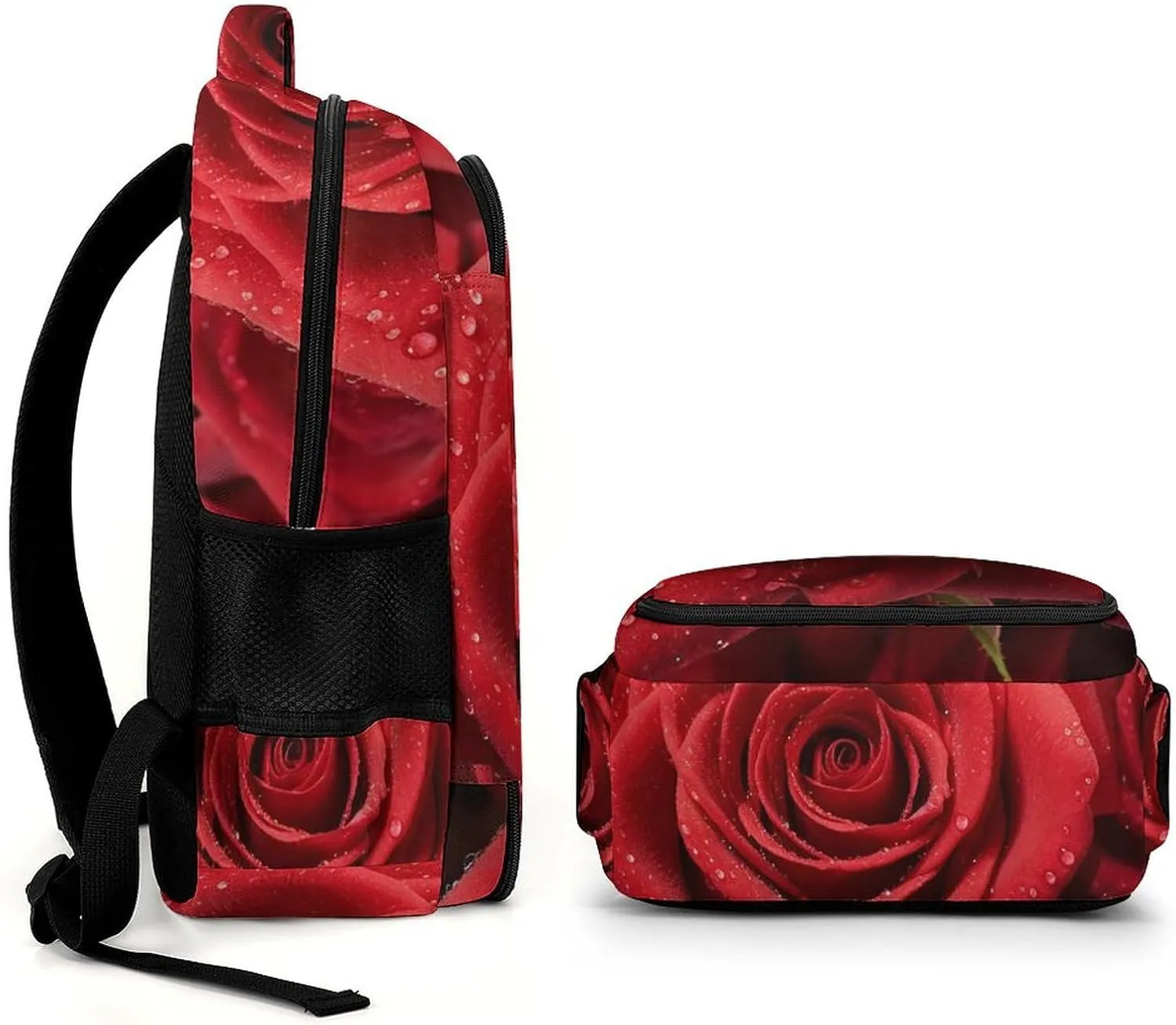 Laptop Backpack for Women Men Daypack Waterproof Red Rose Computer Bag Business Work Bag for Travel