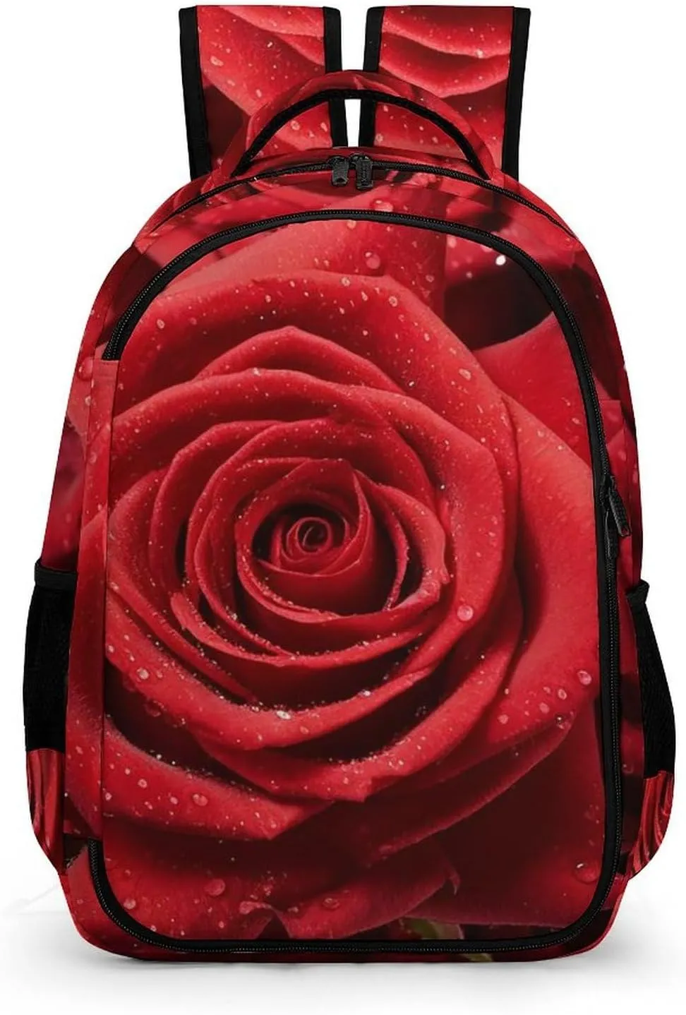 Laptop Backpack for Women Men Daypack Waterproof Red Rose Computer Bag Business Work Bag for Travel