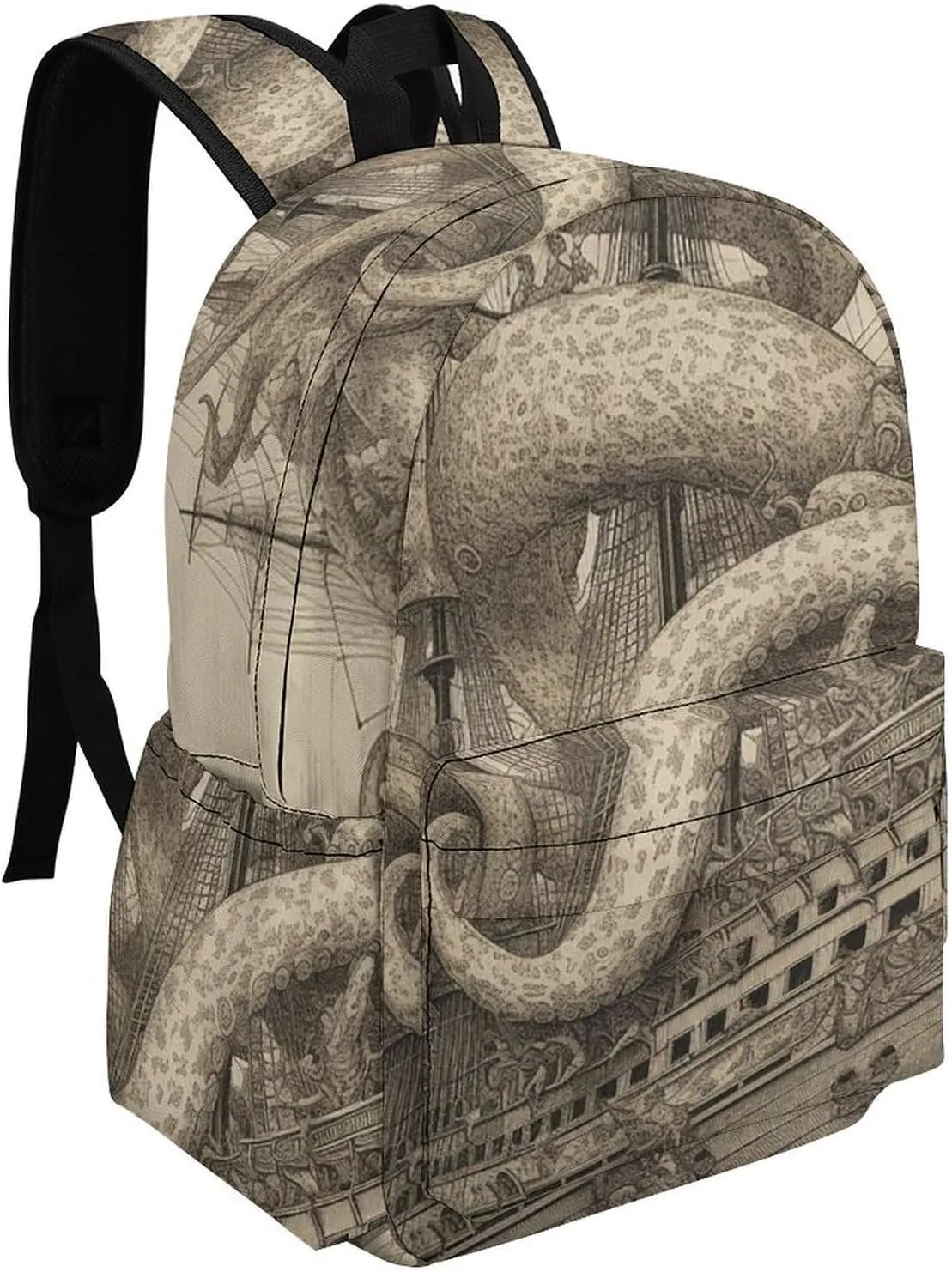 Laptop Backpack for Women Men Daypack Waterproof Sailing Pirate Octopus Computer Bag Business Work Bag for Travel