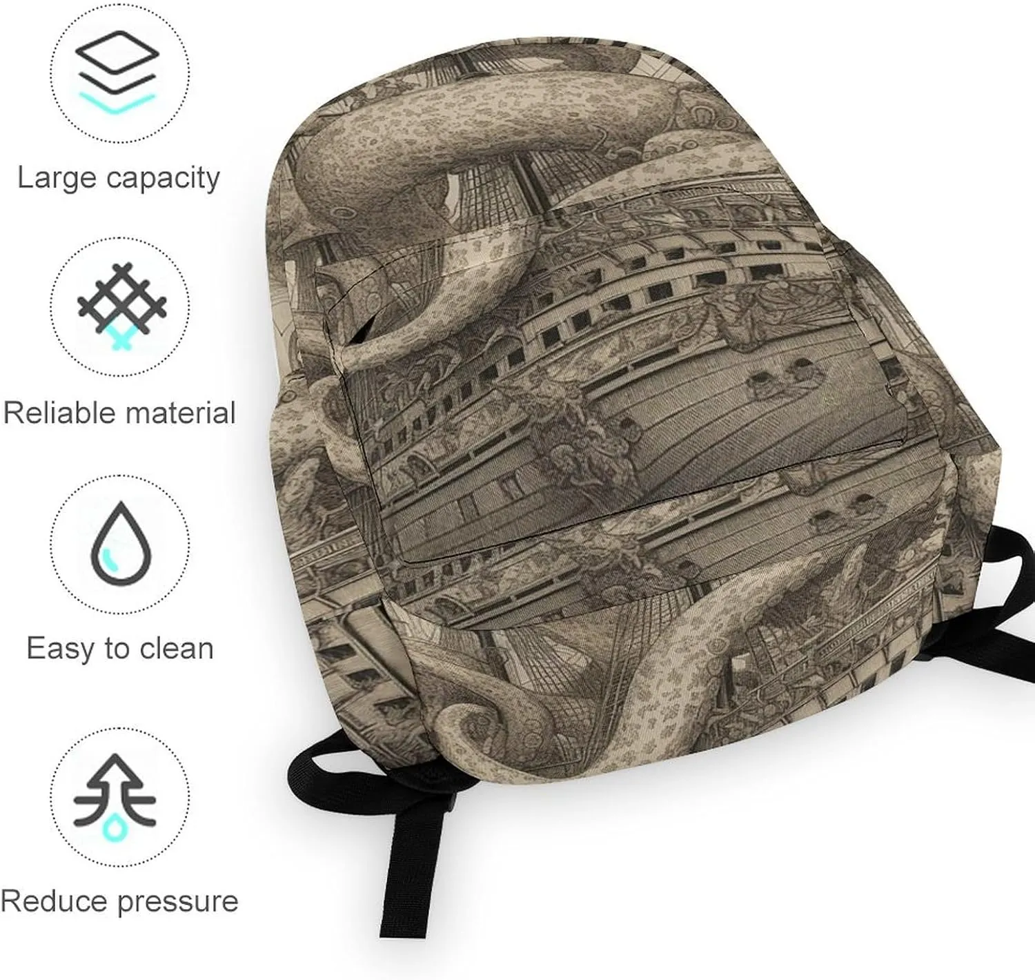 Laptop Backpack for Women Men Daypack Waterproof Sailing Pirate Octopus Computer Bag Business Work Bag for Travel
