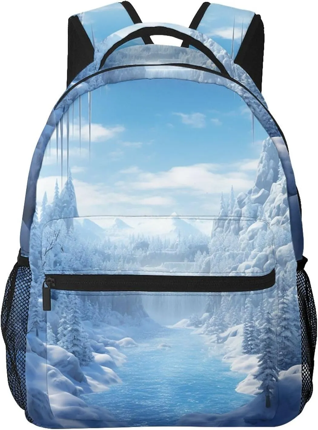 Laptop Backpack Lightweight Daypack for Men Women Snow Ice World Backpack Laptop Bag for Travel Hiking
