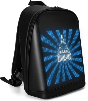 Laptop Backpack with LED Display, DIY Fashion Backpack, Waterproof Shoulder Travel Backpack, Gift for Men Women Fits 15.6 Inch Laptop, 10.4L (Yellow)