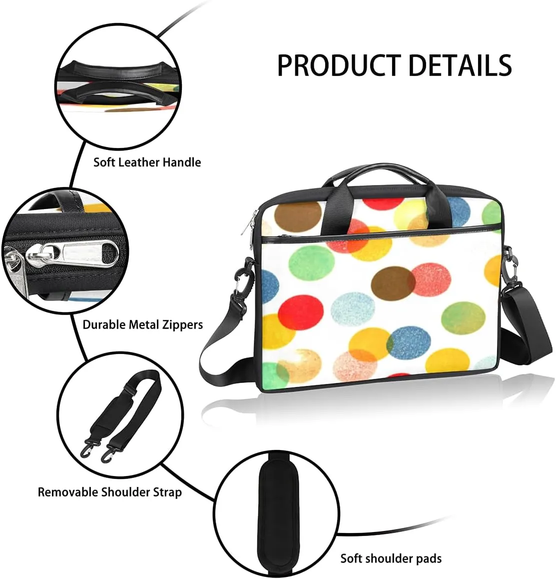 Laptop Bag 13-15 Inch Laptop Sleeve Case for Men Women Briefcase Messenger Bag Computer Shoulder Bag for Travel Work