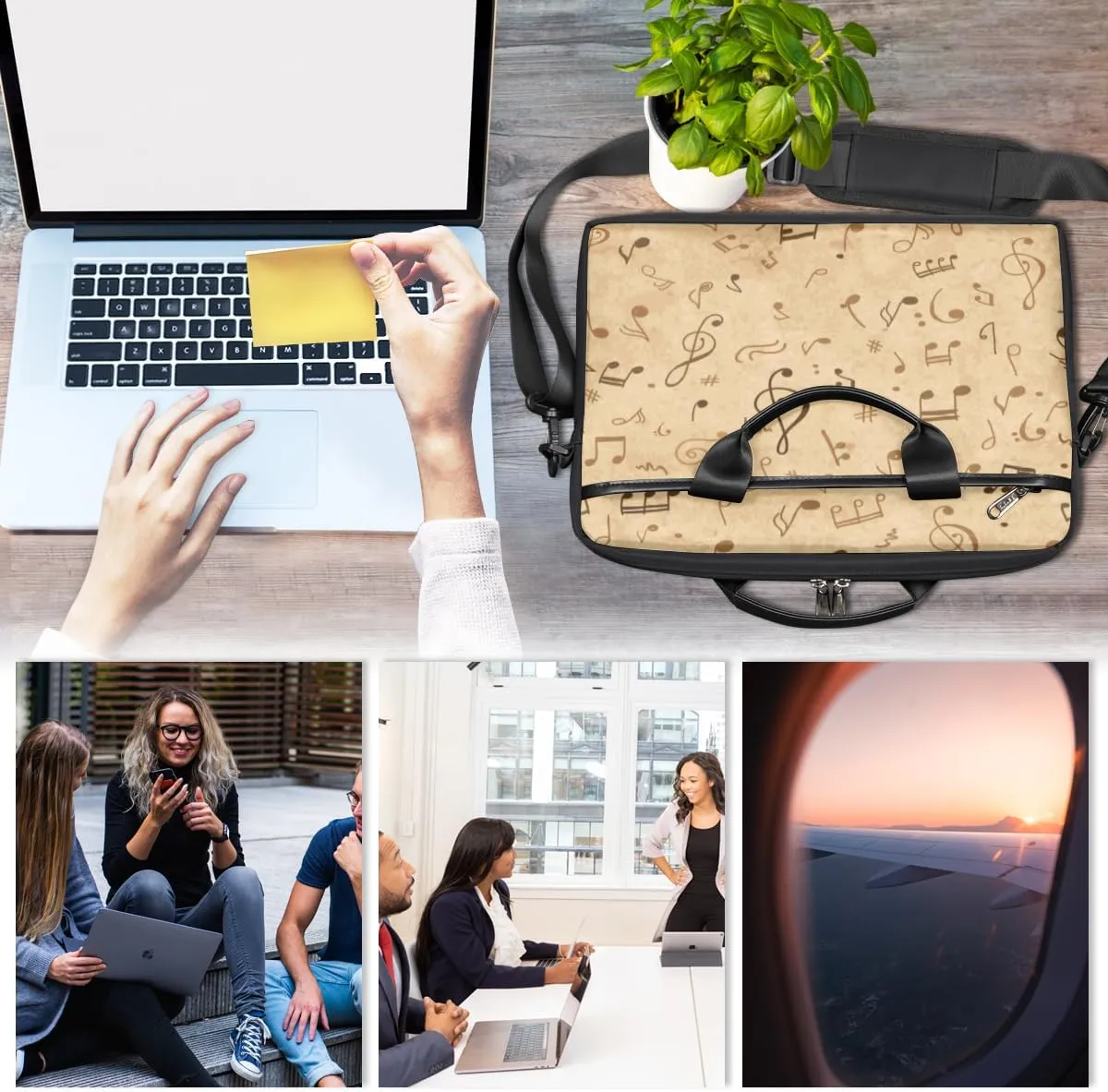 Laptop Bag 13-15 Inch Laptop Sleeve Case for Men Women Briefcase Messenger Bag Computer Shoulder Bag for Travel Work