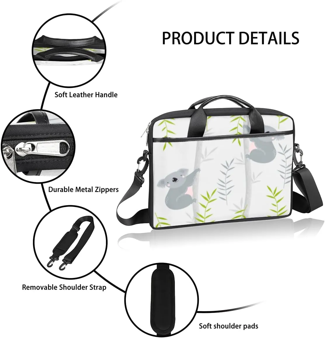 Laptop Bag 13-15 Inch Laptop Sleeve Case for Men Women Briefcase Messenger Bag Computer Shoulder Bag for Travel Work