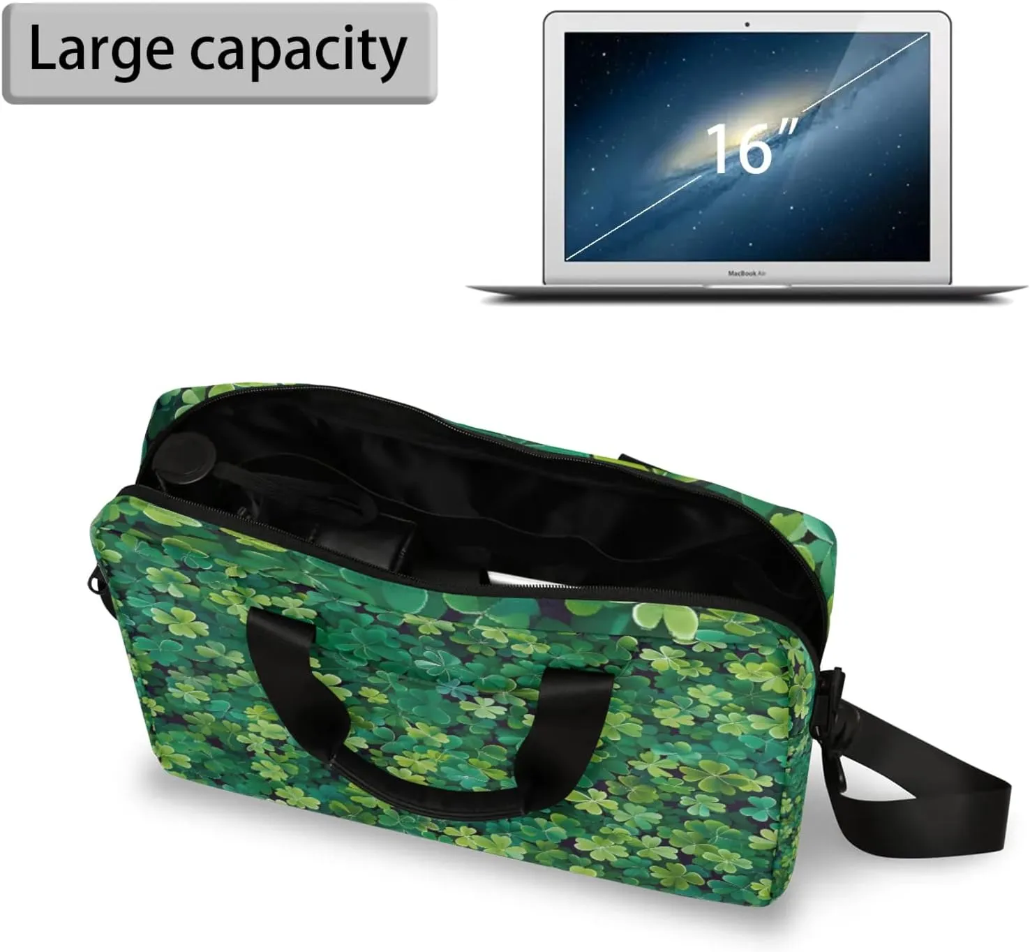 Laptop Bag 15.6 Inch Laptop Sleeve Case with Shoulder Straps Computer Slim Briefcase for Men and Women