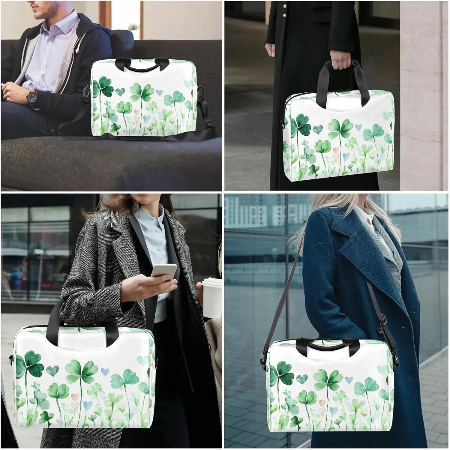 Laptop Bag 15.6 Inch Laptop Sleeve Case with Shoulder Straps Computer Slim Briefcase for Men and Women
