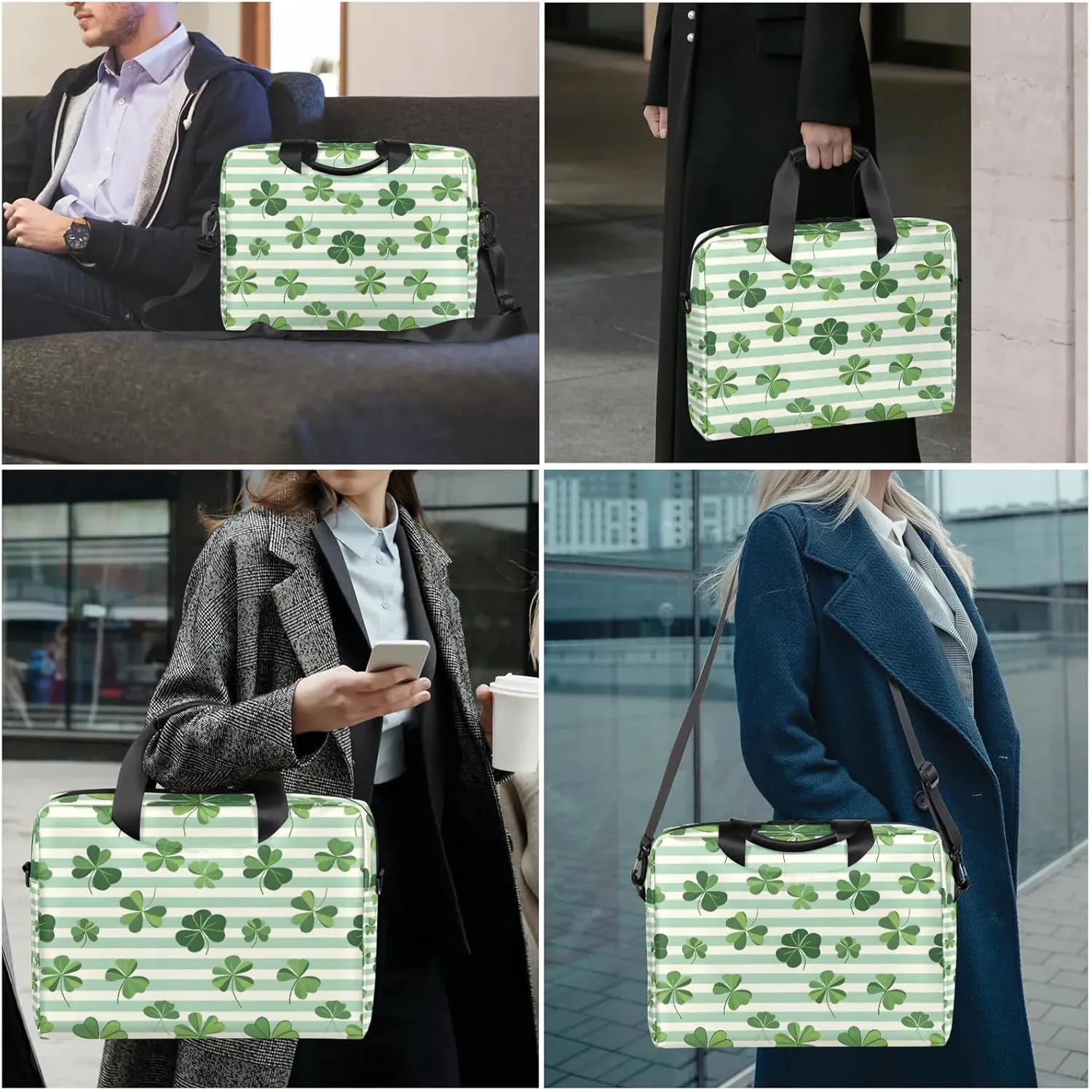 Laptop Bag 15.6 Inch Laptop Sleeve Case with Shoulder Straps Computer Slim Briefcase for Men and Women