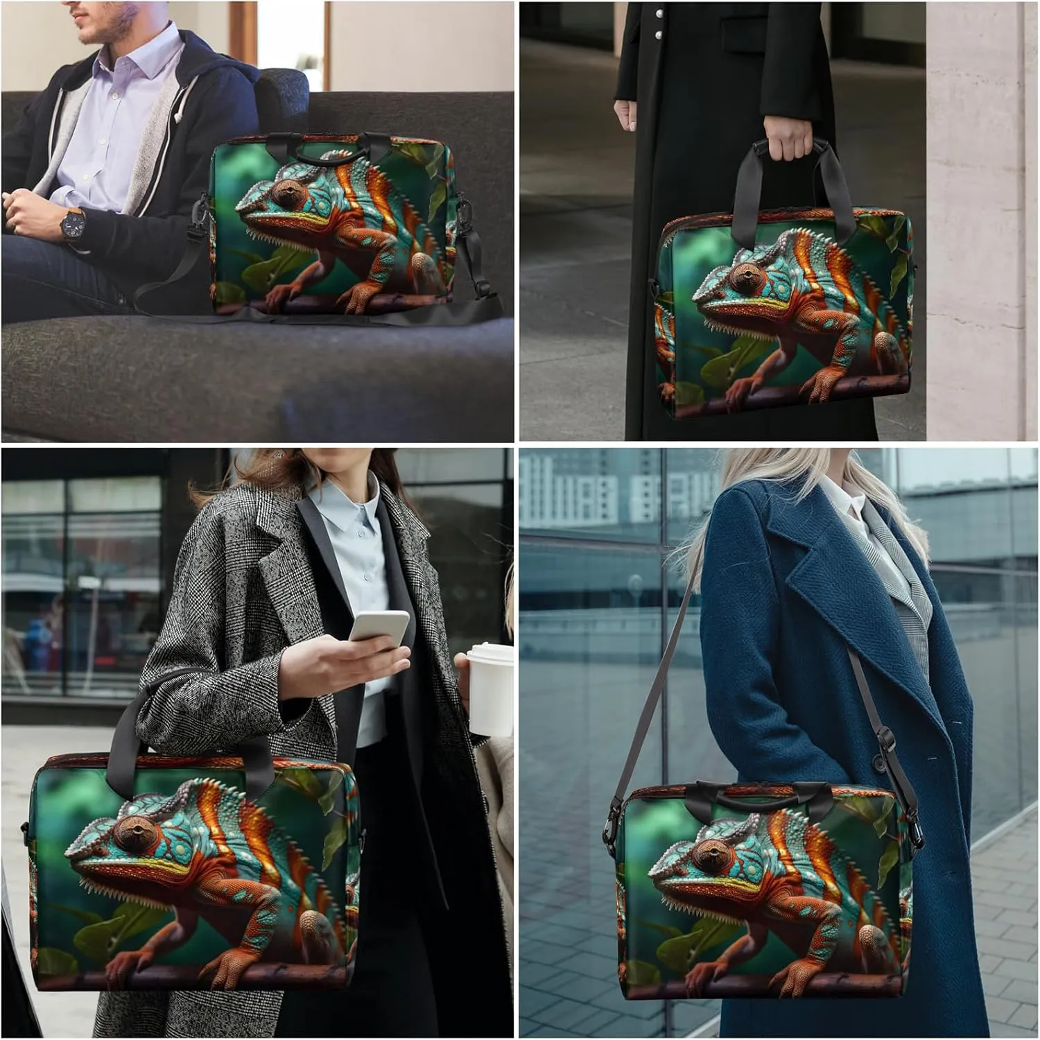Laptop Bag 15.6 Inch Laptop Sleeve Case with Shoulder Straps Computer Slim Briefcase for Men and Women